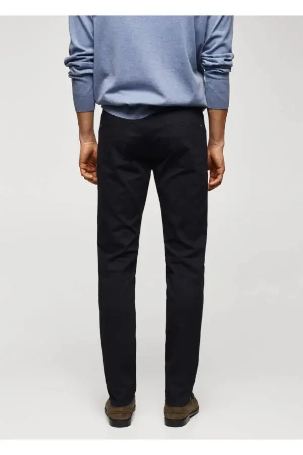 Slim fit serge cotton pants - 4