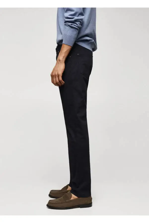 Slim fit serge cotton pants - 5