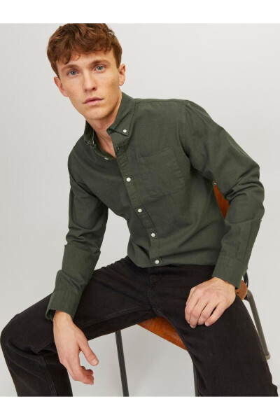 Slim Fit Shirt 12182486 Jjeoxford Shırt L/s S21 Noos - 11