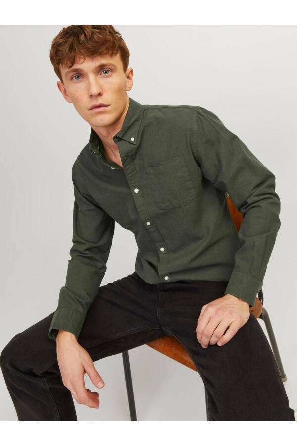 Slim Fit Shirt 12182486 Jjeoxford Shırt L/s S21 Noos - 11
