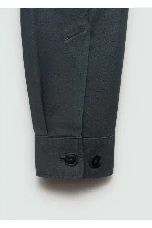 Slim fit shirt jacket with pockets - 8