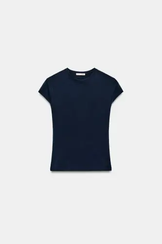 SLIM FIT SHORT SLEEVE T-SHIRT-NAVY BLUE - 7