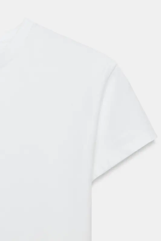 SLIM FIT SHORT SLEEVE T-SHIRT-White - 4
