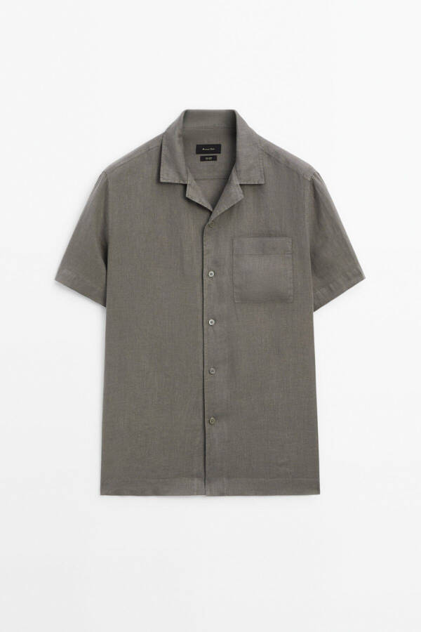 Slim fit short-sleeved linen shirt - 6