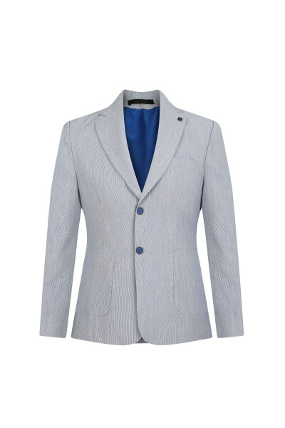 Slim Fit Single Blazer 7161-R6 Blue - 1