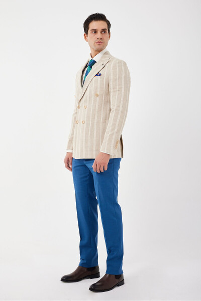 Slim Fit Single Blazer 7163-1 Beige - 3