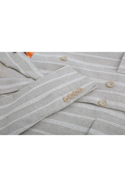 Slim Fit Single Blazer 7163-1 Beige - 10