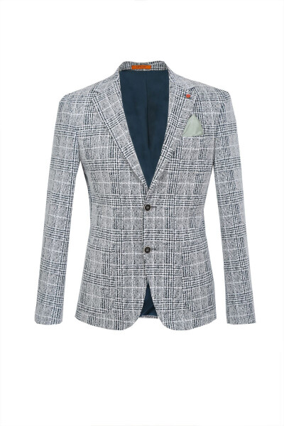 Slim Fit Single Blazer 7168-3 Petrol - 1