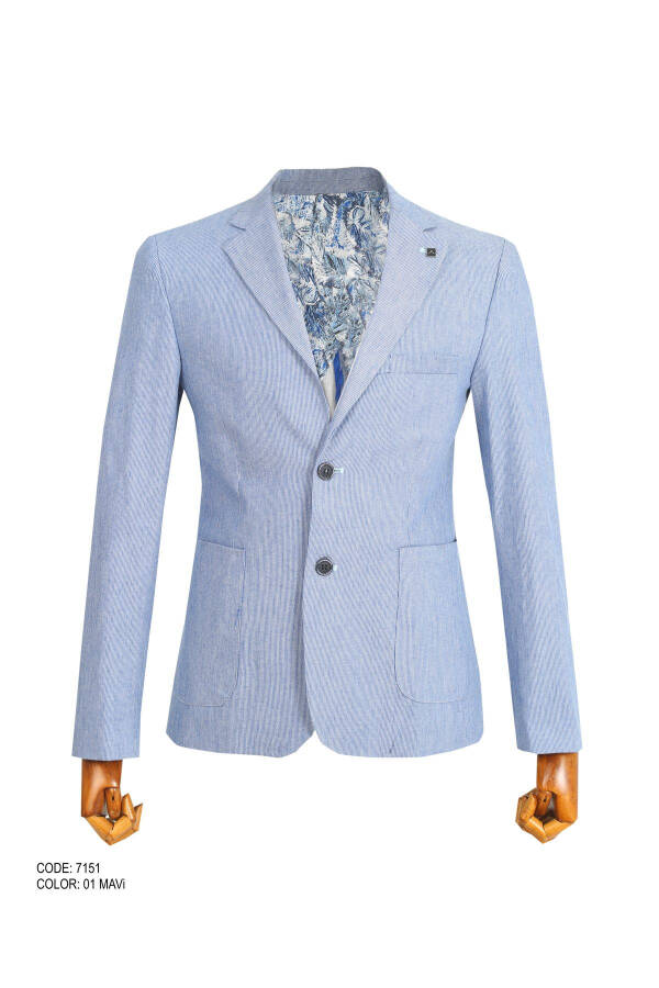 Slim Fit Single Jacket 7151-R1 Blue - 1