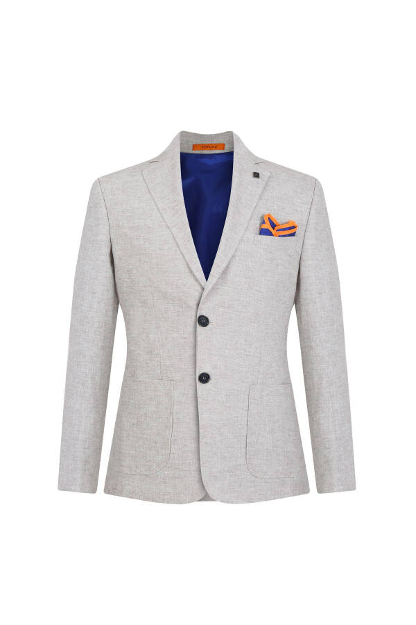 Slim Fit Single Jacket 7165 R-3 Beige - 1