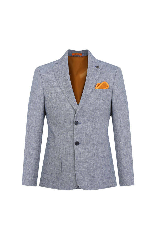 Slim Fit Single Jacket 7165-R1 Navy - 1