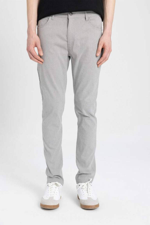 Slim Fit Skinny Chino Canvas Pants Gray - 9