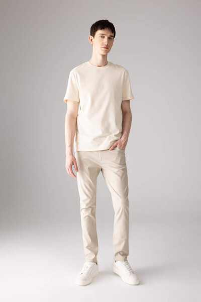 Slim Fit Skinny Chino Canvas Pants Sand - 1