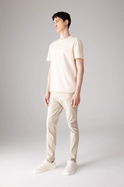 Slim Fit Skinny Chino Canvas Pants Sand - 2