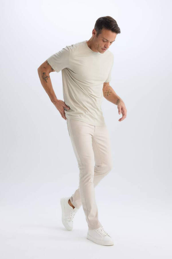 Slim Fit Skinny Chino Canvas Pants Sand - 1