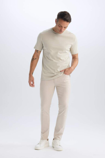 Slim Fit Skinny Chino Canvas Pants Sand - 2