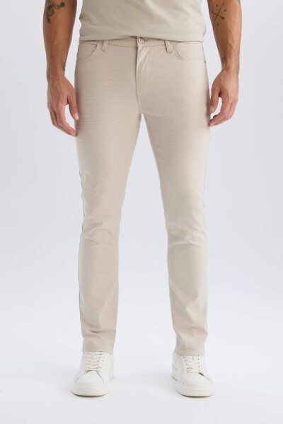 Slim Fit Skinny Chino Canvas Pants Sand - 4