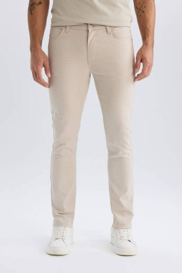 Slim Fit Skinny Chino Canvas Pants Sand - 4