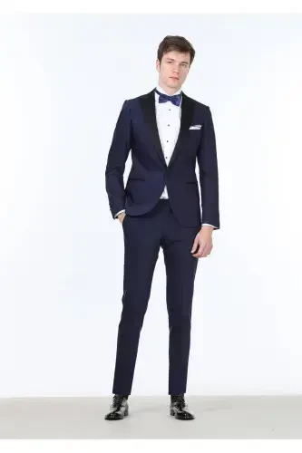 Слим-фит смокинг Saks Düz Fashion с двубортным воротником. - RAMSEY (1)