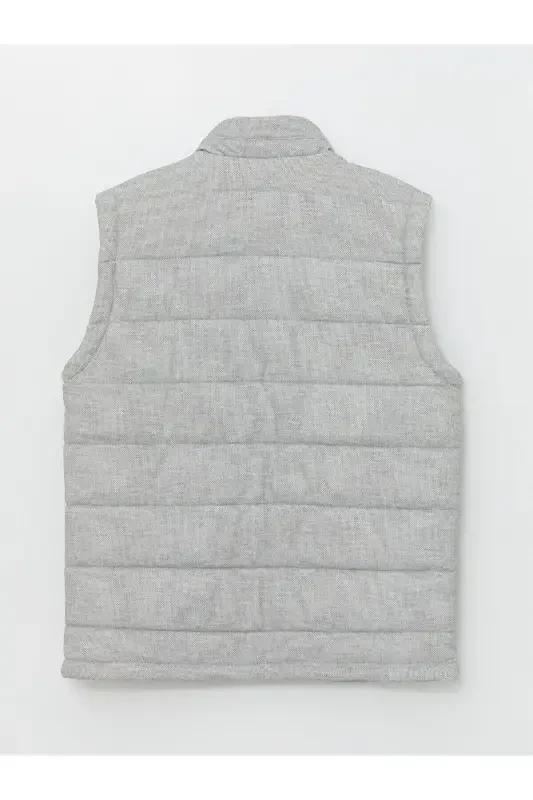 Slim fit, stand collar puffer vest for men - 3