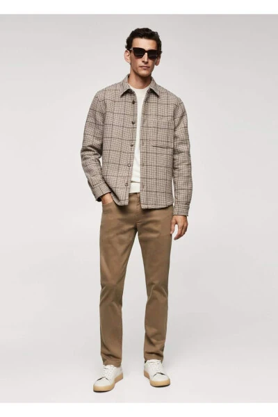 Slim Fit Stretch Cotton Trousers - MANGO MAN (1)