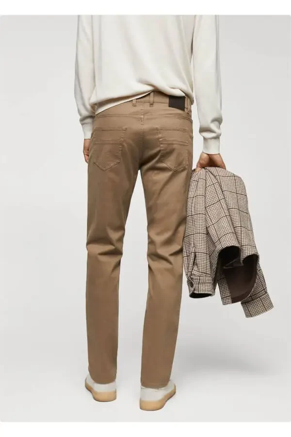 Slim Fit Stretch Cotton Trousers - 4