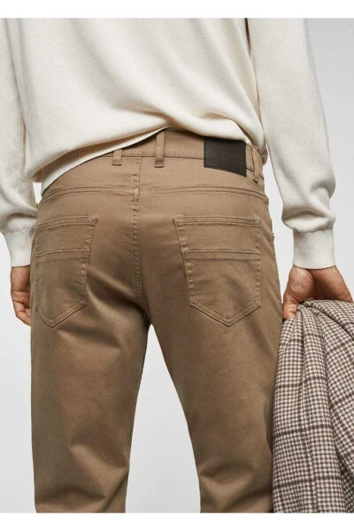 Slim Fit Stretch Cotton Trousers - 6