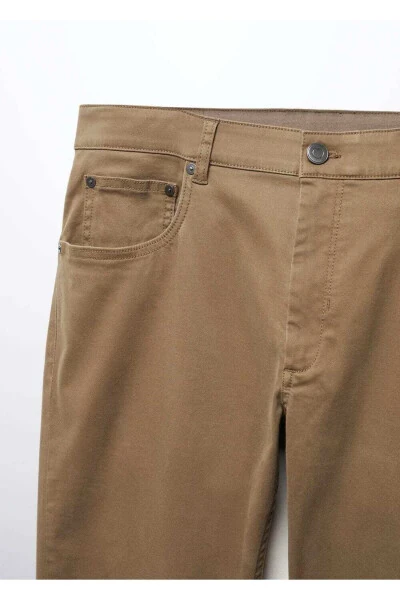 Slim Fit Stretch Cotton Trousers - 7