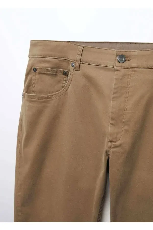 Slim Fit Stretch Cotton Trousers - 7