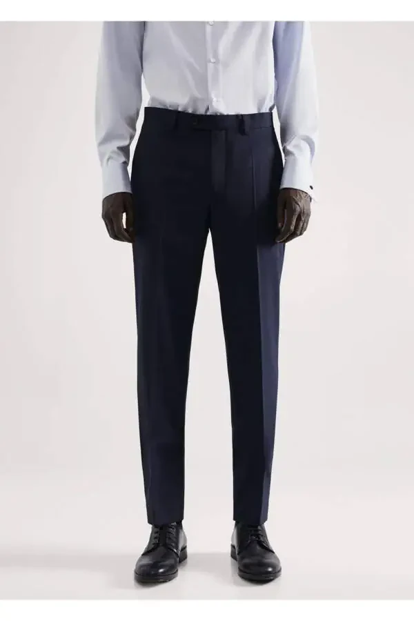 Slim Fit Stretch Fabric Dress Pants - 1