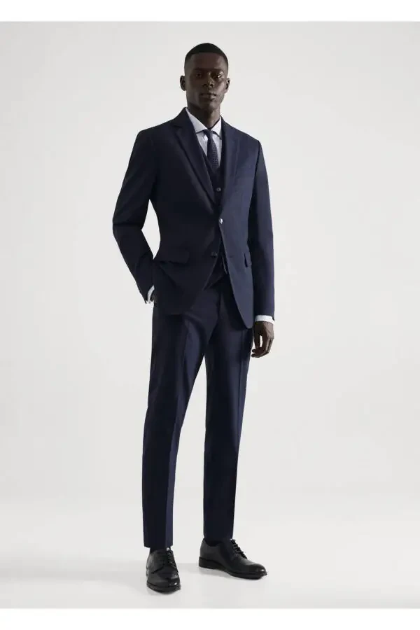 Slim Fit Stretch Fabric Dress Pants - 2