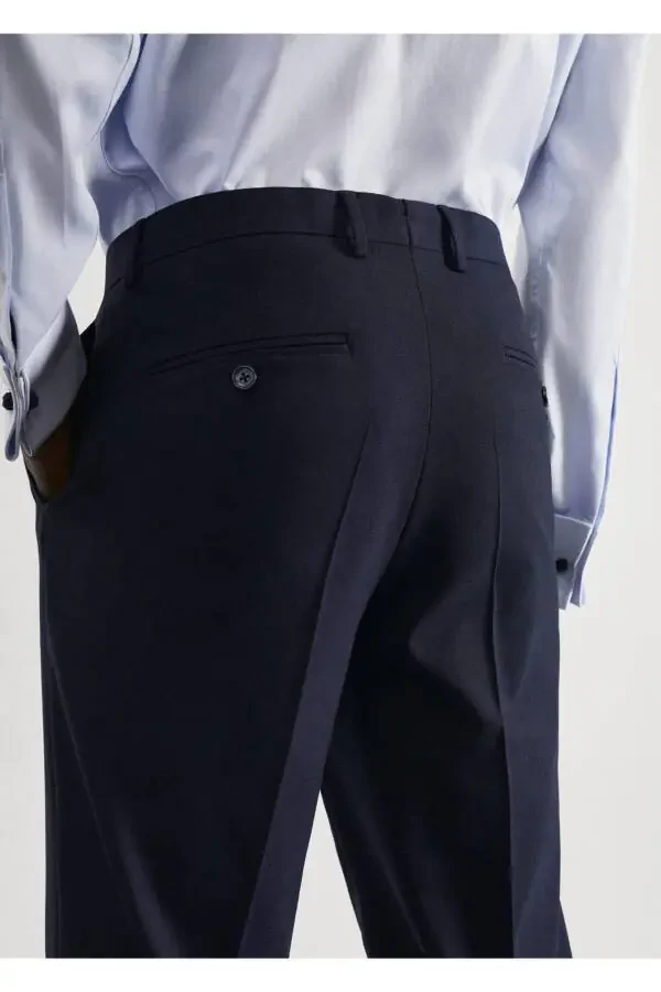 Slim Fit Stretch Fabric Dress Pants - 5