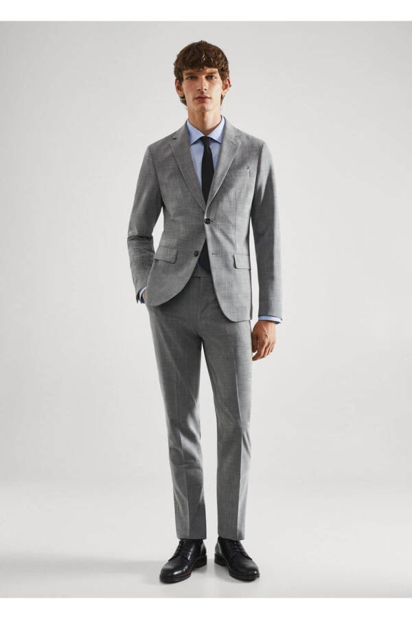 Slim-fit Stretch Pattern Fabric Pants - 6