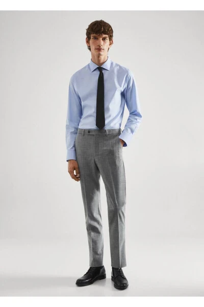 Slim-fit Stretch Pattern Fabric Pants - 2