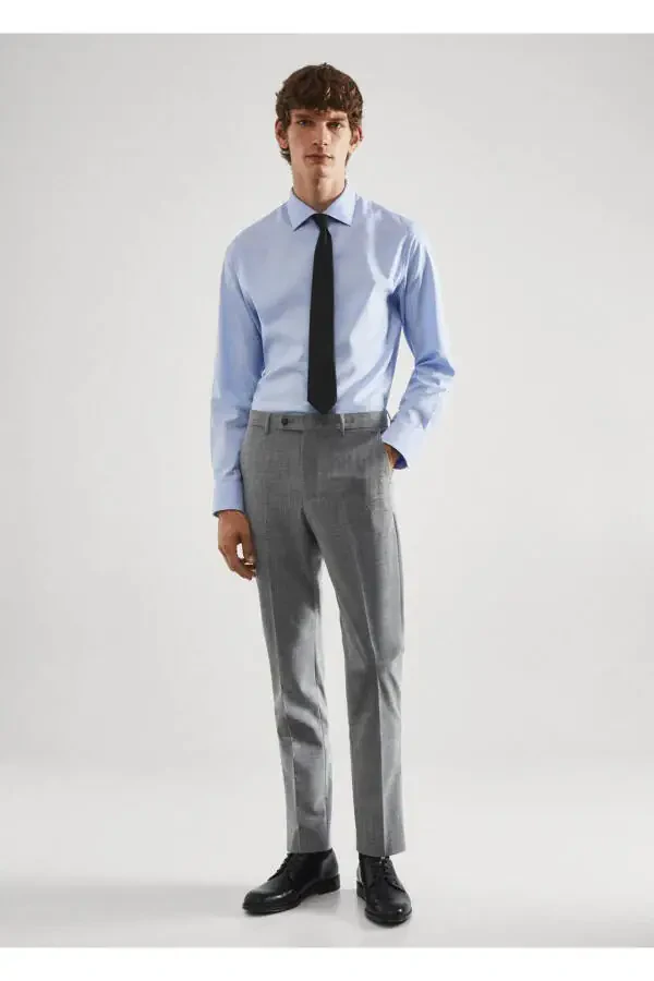 Slim-fit Stretch Pattern Fabric Pants - 2