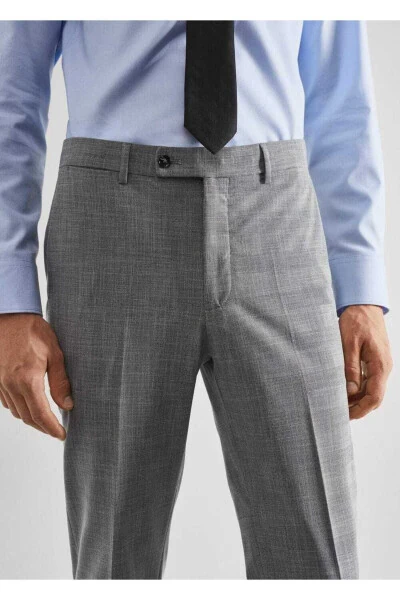 Slim-fit Stretch Pattern Fabric Pants - 5