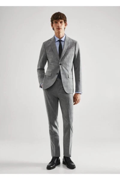 Slim-fit Stretch Pattern Fabric Pants - 6