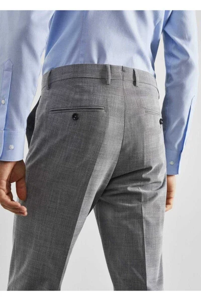 Slim-fit Stretch Pattern Fabric Pants - 8