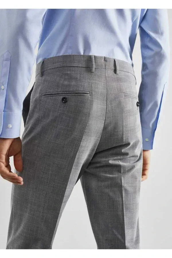 Slim-fit Stretch Pattern Fabric Pants - 8