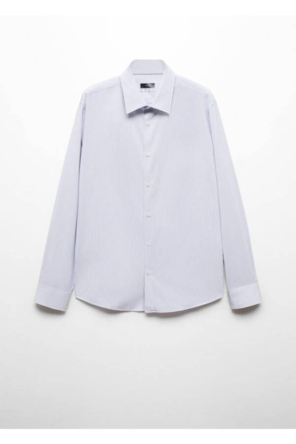 Slim fit striped stretch cotton shirt - 3