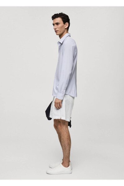 Slim fit striped stretch cotton shirt - 5