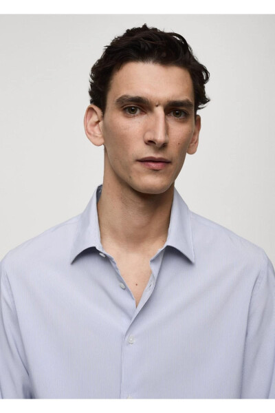 Slim fit striped stretch cotton shirt - 6