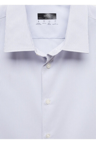 Slim fit striped stretch cotton shirt - 7