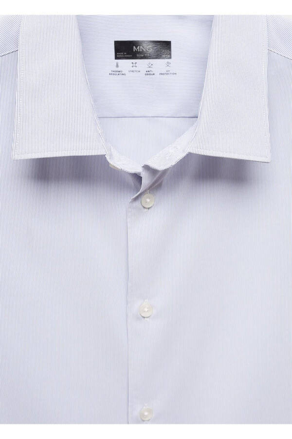 Slim fit striped stretch cotton shirt - 7
