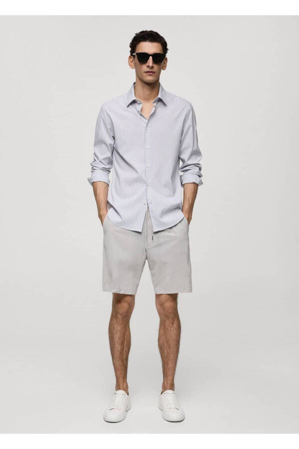 Slim Fit Striped Stretch Fabric Shirt - 2