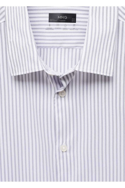 Slim Fit Striped Stretch Fabric Shirt - 5