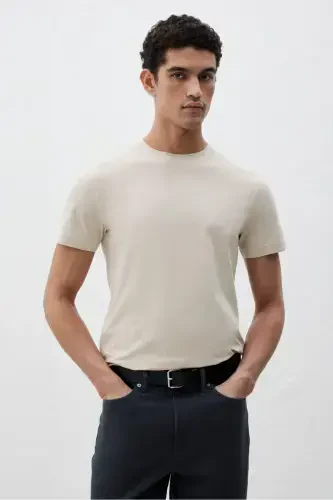 Slim Fit T-Shirt-Light Beige - 1