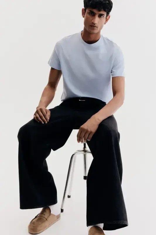 Slim Fit T-Shirt-Light blue - 4