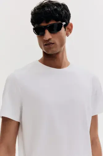 Slim Fit T-Shirt - White - H&M (1)