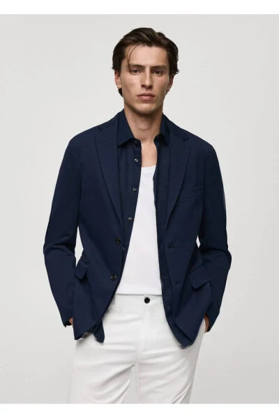 Slim-fit Tailored Cotton Blazer - 1